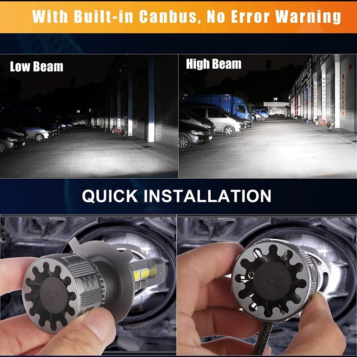 PAR DE BOMBILLOS LUZ LED H4 INFITARY