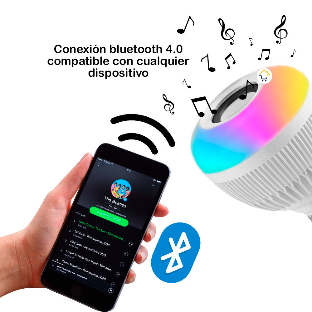 BOMBILLO PARLANTE BLUETOOTH MULTICOLOR