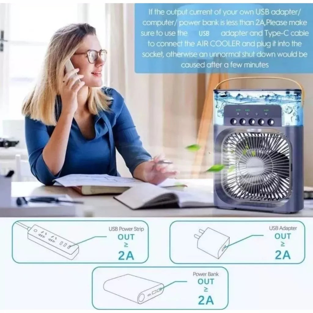 VENTILADOR HUMIDIFICADOR PORTATIL